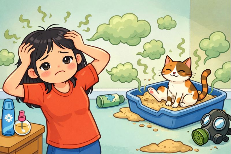 猫トイレは臭いとの戦いです