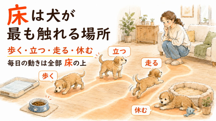 床は犬が常にさわる大事な場所