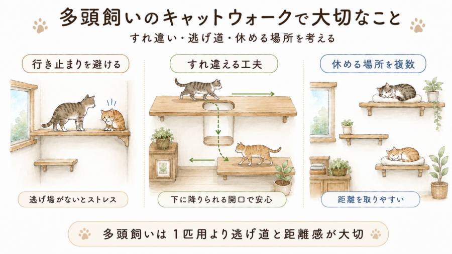 多頭飼いのキャットウォークの注意点
