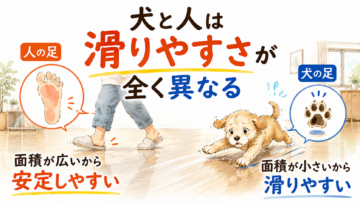 犬は人よりも床で滑りやすい