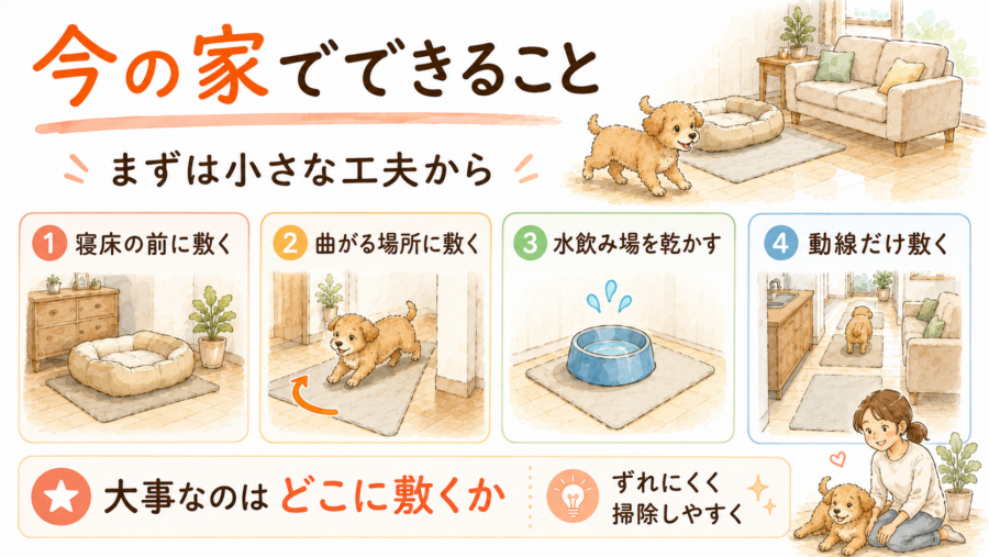 犬が床で滑りやすい時の対策法