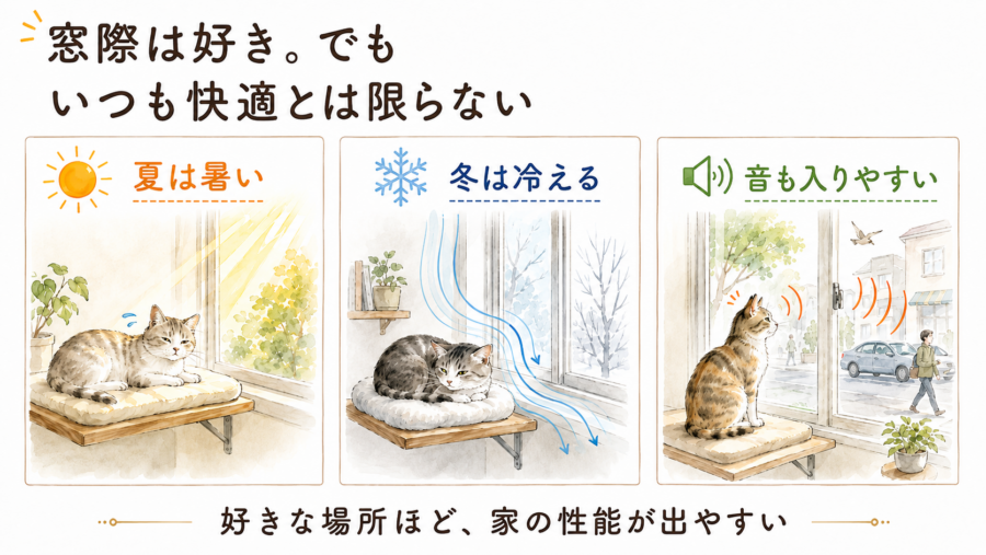 猫の窓際好き