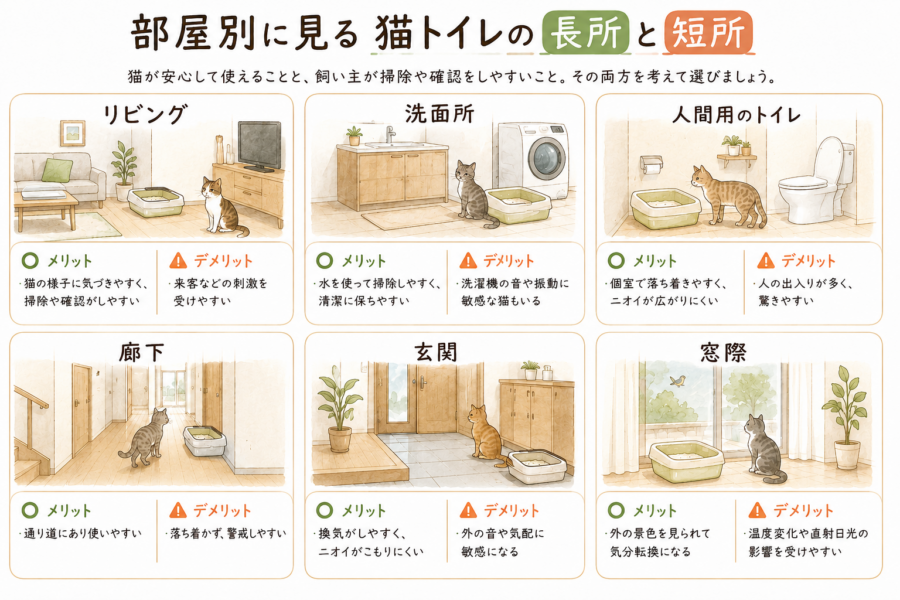 部屋　猫トイレ　置き場所　短所　長所