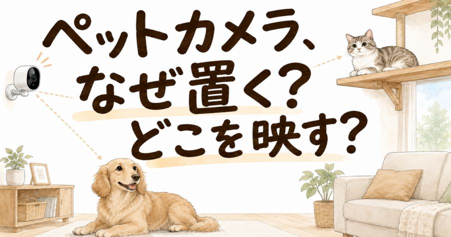 ペットカメラをどこに配置するかは、難しい問題ですが、一つ一つ分解すれば最適解は見えてきます。