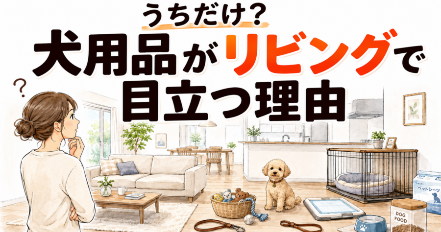 犬用品がリビングで目立つ理由は住宅側に根本的な理由があるから。一級建築士がそれらを解説