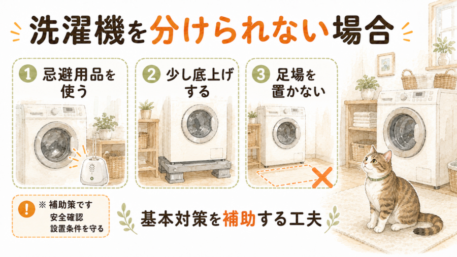 洗濯機を猫の動線と切り離せない場合の、今の住まいの対策方法 
