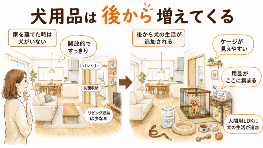 犬用品が増える理由は、様々ですが結局のところ収納不足とつかい勝手に行きつきます。