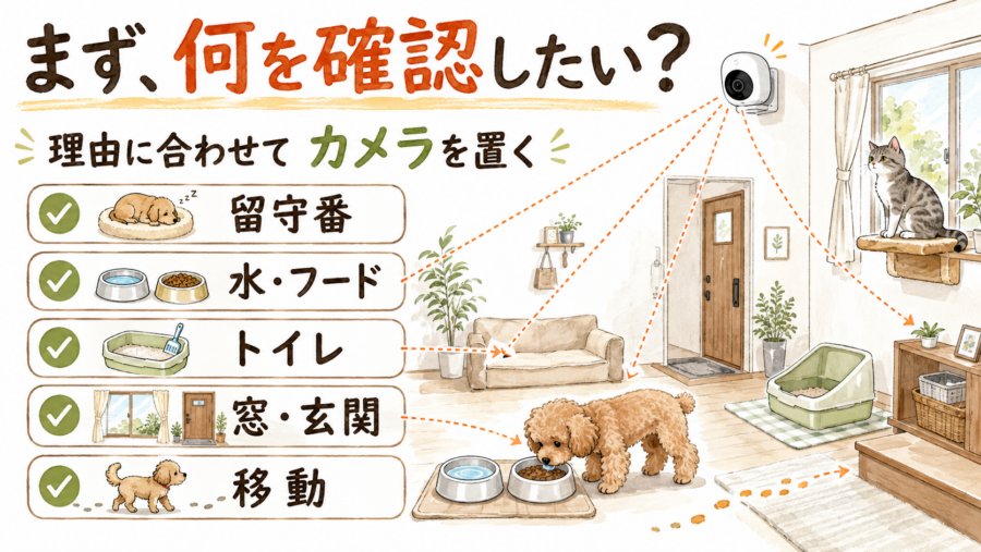 意味もなくペットカメラを設置する人はいません。理由をまずはしっかり探りましょう。