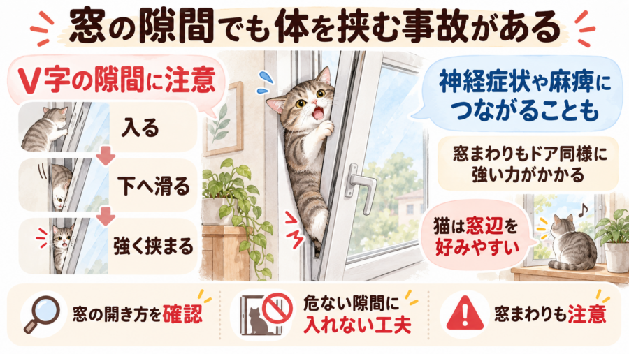 窓でも猫にとって危険なことがあります。
