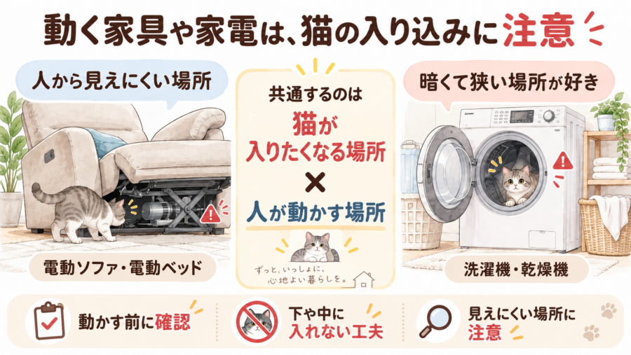 猫が挟まれるのは、ドア以外にも家の中には結構あります。