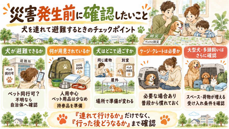 犬との避難は災害発生前に確認しておいた方が良いことは、本当にたくさんあります。