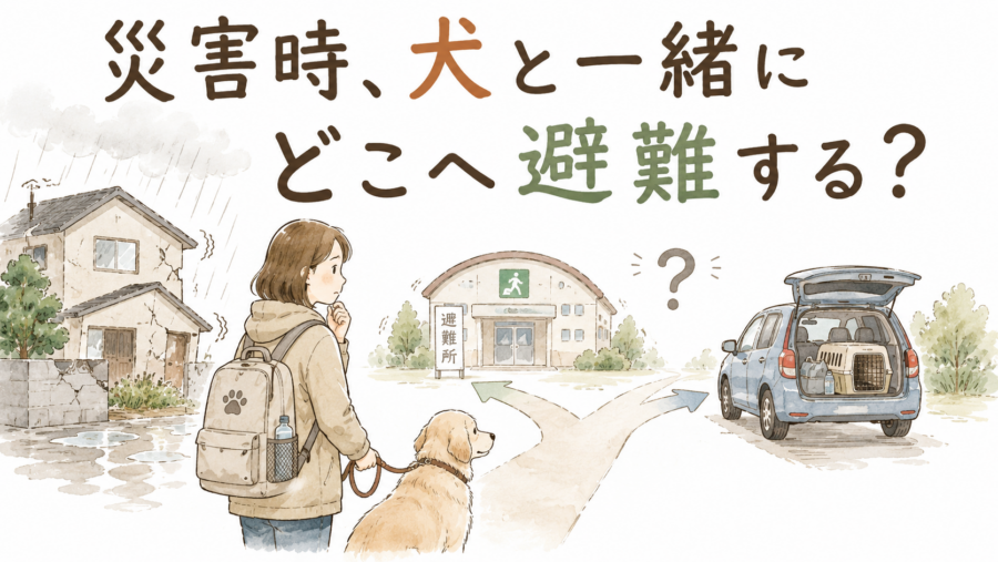 災害時に犬と一緒に避難する。簡単なように見えて、たくさんのハードルがあります。