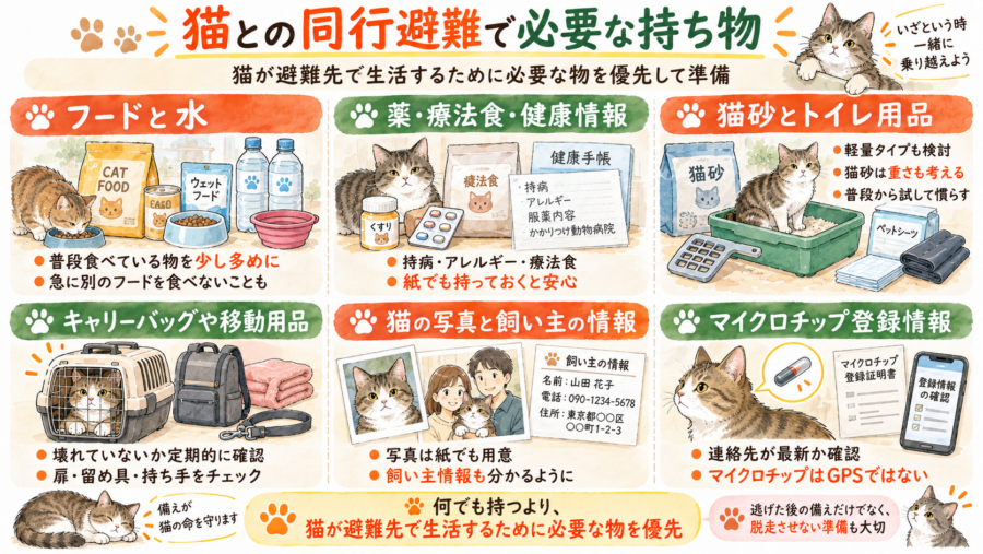 猫との避難で必要なものは数多くあります。